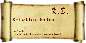 Krisztics Dorina névjegykártya