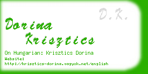 dorina krisztics business card